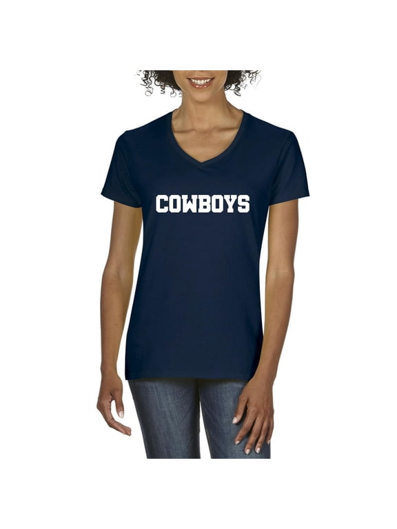 - Women's T-Shirt V-Neck Short Sleeve - Cowboys