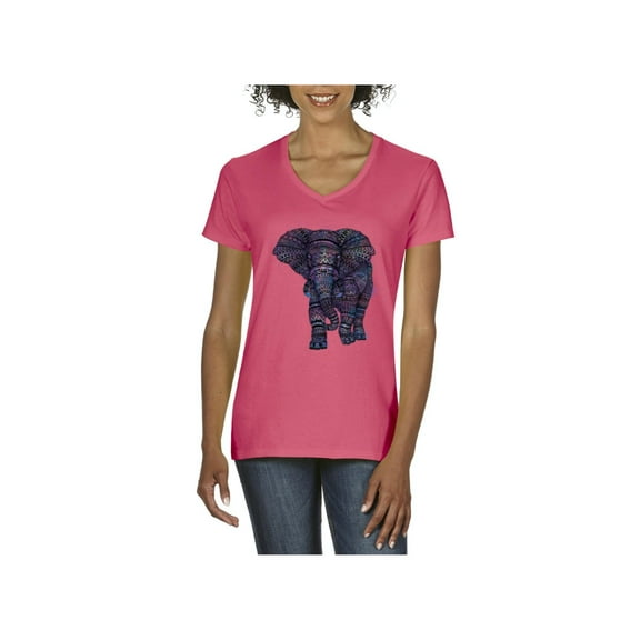 IWPF - Women's T-Shirt V-Neck Short Sleeve - Elephant
