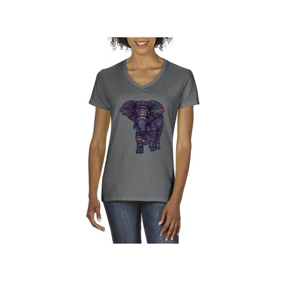 IWPF - Women's T-Shirt V-Neck Short Sleeve - Elephant