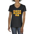 thumbnail image 1 of IWPF - Women's T-Shirt V-Neck Short Sleeve - Emoji Entourage, 1 of 5