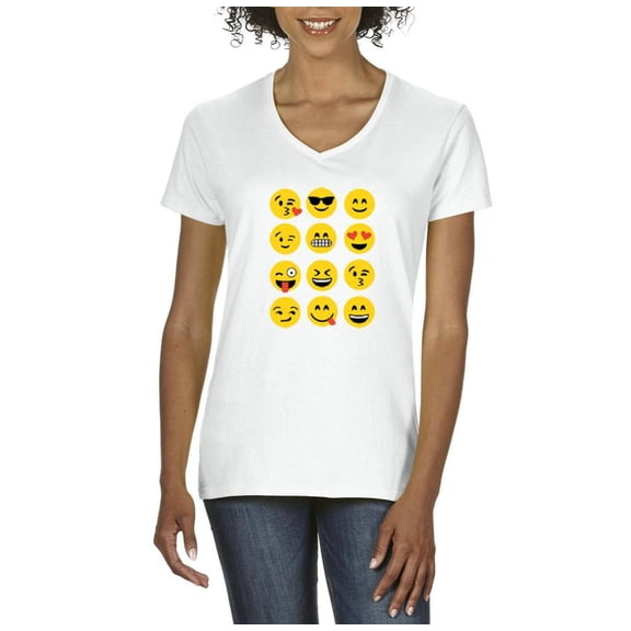 IWPF - Women's T-Shirt V-Neck Short Sleeve - Emoji Group