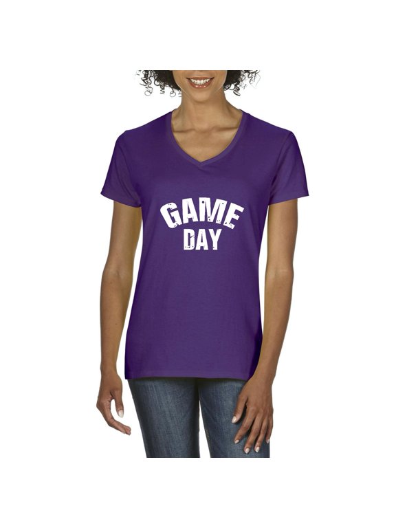 - Women's T-Shirt V-Neck Short Sleeve - Game Day
