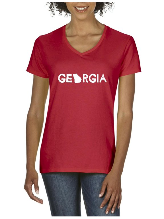 - Women's T-Shirt V-Neck Short Sleeve - Georgia