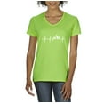 thumbnail image 1 of IWPF - Women's T-Shirt V-Neck Short Sleeve - Heartbeat Mountains, 1 of 5