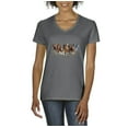 thumbnail image 1 of IWPF - Women's T-Shirt V-Neck Short Sleeve - Horses Herd, 1 of 5