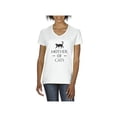 thumbnail image 1 of IWPF - Women's T-Shirt V-Neck Short Sleeve - Mother Of Cats, 1 of 5
