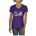 thumbnail image 1 of IWPF - Women's T-Shirt V-Neck Short Sleeve - Queen in White Crown, 1 of 5