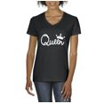 thumbnail image 1 of IWPF - Women's T-Shirt V-Neck Short Sleeve - Queen in White Crown, 1 of 5