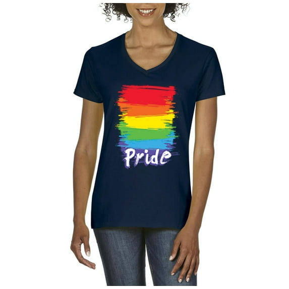 IWPF - Women's T-Shirt V-Neck Short Sleeve - Rainbow Pride