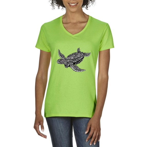 IWPF - Women's T-Shirt V-Neck Short Sleeve - Sea Turtle Hawaii