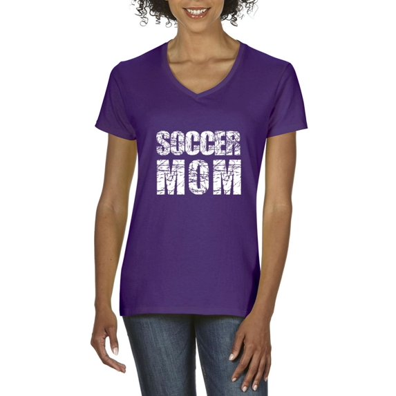 IWPF - Women's T-Shirt V-Neck Short Sleeve - Soccer Mom