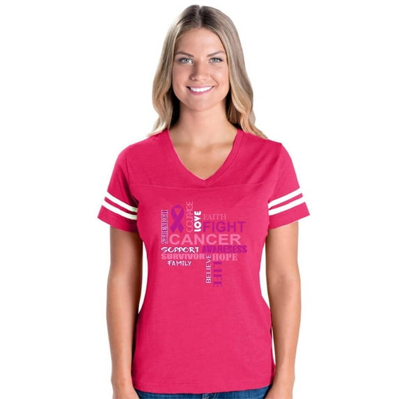 IWPF - Womens Football Fine Jersey T-shirts - Breast Cancer