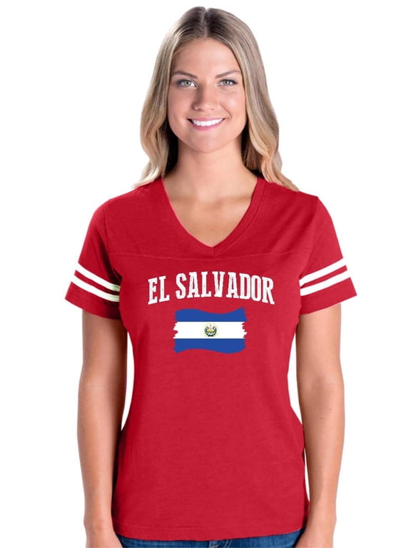 - Womens Football Fine Jersey T-shirts - El Salvador
