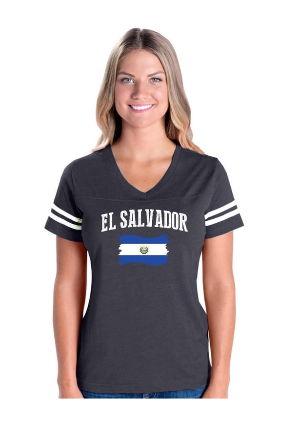 - Womens Football Fine Jersey T-shirts - El Salvador