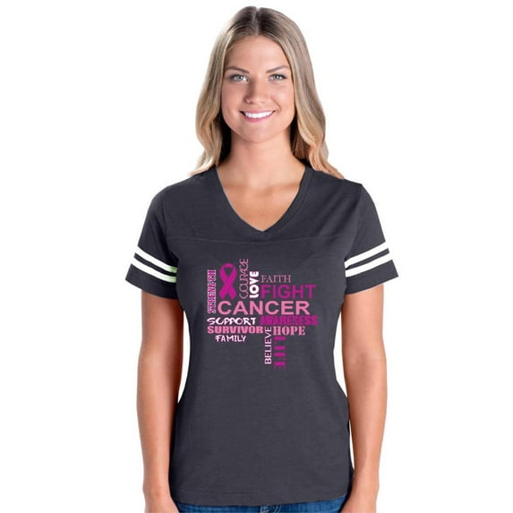 IWPF - Womens Football Fine Jersey T-shirts - Fight Breast Cancer