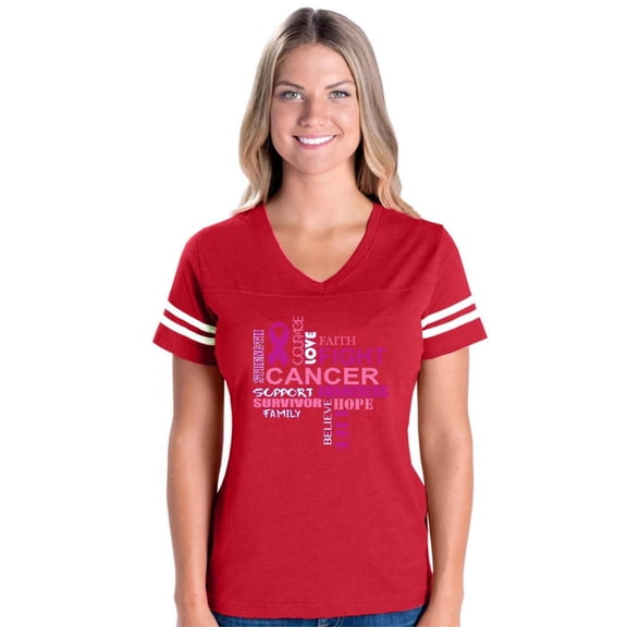 IWPF - Womens Football Fine Jersey T-shirts - Fight Breast Cancer