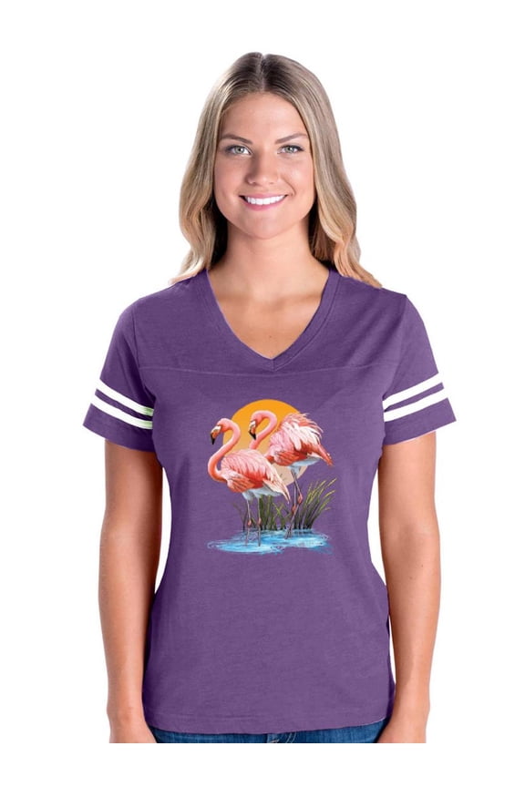 IWPF - Womens Football Fine Jersey T-shirts - Flamingo