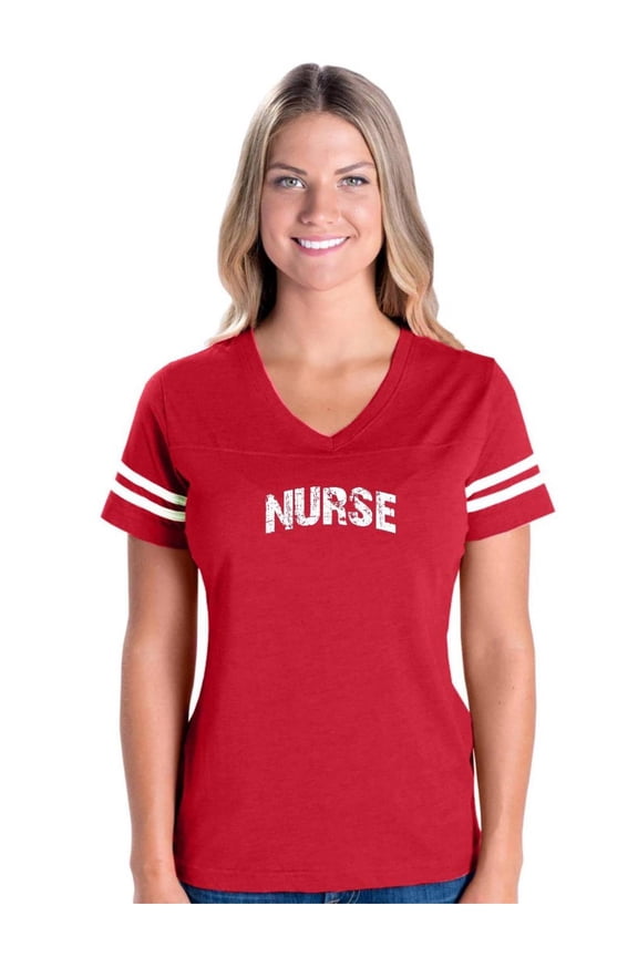 - Womens Football Fine Jersey T-shirts - Nurse