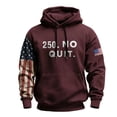 thumbnail image 1 of IWRICH 250 Anniversary USA Hoodies for Men Independence Day USA Flag Sweatshirt Long Sleeve Loose Fit Pullover Tops with Pocket 03-Brick Red 2XL, 1 of 3