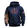thumbnail image 1 of IWRICH 250 Anniversary USA Hoodies for Men Independence Day USA Flag Sweatshirt Long Sleeve Loose Fit Pullover Tops with Pocket 04-Navy XL, 1 of 3