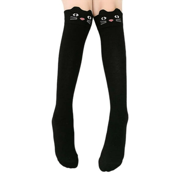 IWRICH 6 Pairs Knee High Socks Gift Long Crazy Silly Tall Funny Boot Cute Animal Fun Socks Black