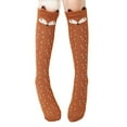 thumbnail image 1 of IWRICH 6 Pairs Knee High Socks Gift Long Crazy Silly Tall Funny Boot Cute Animal Fun Socks Coffee, 1 of 4
