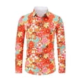 thumbnail image 1 of IWRICH 70s Outfits for Men Long Sleeve Casual Button down Disco Retro Paisley Shirt Floral Hip Hop Shirts Watermelon Red XXXXL, 1 of 2