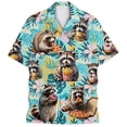 thumbnail image 1 of IWRICH 80s 90s Hawaiian Plus Size Shirts for Men Vintage Button down Short Sleeve Shirt Party Disco Beach Outfit 06-Sky Blue L, 1 of 3