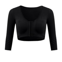 IWRICH Arm Shaper for Women Post Surgery Arm Lipo Compression Sleeves Front Closure Shapewear Bra Posture Corrector Black M