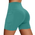 thumbnail image 1 of IWRICH Biker Shorts Women with Pockets High Waist Soft Tummy Control Workout Shorts for Yoga Athletic Gym Mint Green L, 1 of 4
