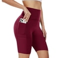 thumbnail image 1 of IWRICH Biker Shorts for Women with Pockets High Waisted Workout Leggings Tummy Control Gym Running Yoga Shorts Red XXXXL, 1 of 3