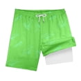 thumbnail image 1 of IWRICH Boys Swim Trunks Compression Liner Swim Shorts Quick Dry Bathing Suit with Boxer Brief Swimwear,Size 5-16 Years Green 140, 1 of 2