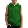 thumbnail image 1 of IWRICH Boys Tank Tops Undershirt Hoodie Sleeveless Kids Athletic Workout Hooded Shirts Muscle Tees Basic T-Shirt,Size 2-12 Years Green 160, 1 of 4