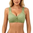 thumbnail image 1 of IWRICH Bras for Senior Women No Underwire Front Closure Button down Bra Convenient Comfortable Everyday Bras for Easy Wear Green S, 1 of 6