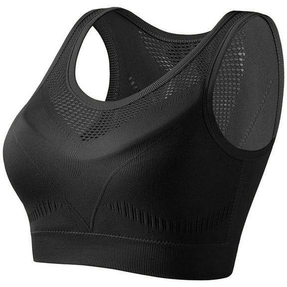 IWRICH Breathable Bras for Women Wireless Plus Size Soft Cool Liftup Air Bra No Underwire High Support Underwear Black S