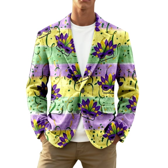 IWRICH Carnival Glitter Sequin Corduroy Blazer for Men Notched Lapel Suit Jacket Casual Business Jackets Slim Fit Plus Size Coats for Festive Party 13-Pink XL