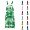 thumbnail image 1 of IWRICH Christmas Overalls for Men Xmas Santa Plush Jumpsuit with Pockets Adjustable Straps Straight Leg Festive Workwear Green XXXXL, 1 of 6
