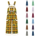 thumbnail image 1 of IWRICH Christmas Overalls for Men Xmas Santa Plush Jumpsuit with Pockets Adjustable Straps Straight Leg Festive Workwear Yellow XL, 1 of 6