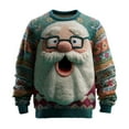 thumbnail image 1 of IWRICH Christmas Oversized Sweatshirts for Men Santa Claus Long Sleeve T Shirts Crewneck Christmas Pullover Tops Green1 L, 1 of 4