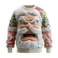 thumbnail image 1 of IWRICH Christmas Oversized Sweatshirts for Men Santa Claus Long Sleeve T Shirts Crewneck Christmas Pullover Tops White2 XL, 1 of 3