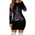 thumbnail image 1 of IWRICH Christmas Plus Size Dresses for Women 2025 Snowman Mini Bodycon Dress Long Sleeve Crewneck Xmas Party Sundress Christmas Clothes Black6 XL, 1 of 4
