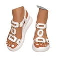 thumbnail image 1 of IWRICH Soled Sandals for Women Flat Sandals Comfort Open Toe Wedge Sandals with Adjustable Buckle Arch Support Summer Shoes White 9, 1 of 9