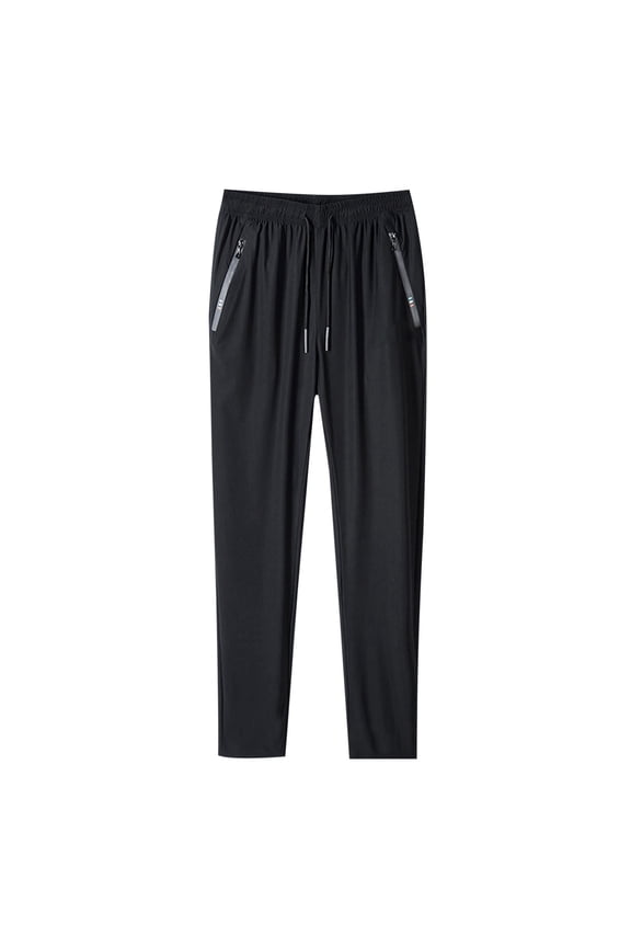 Comfy Fit Stretch Active Pants for Men Breathable Travel Hiking Lightweight Pants with Zipper Pockets Black XXL