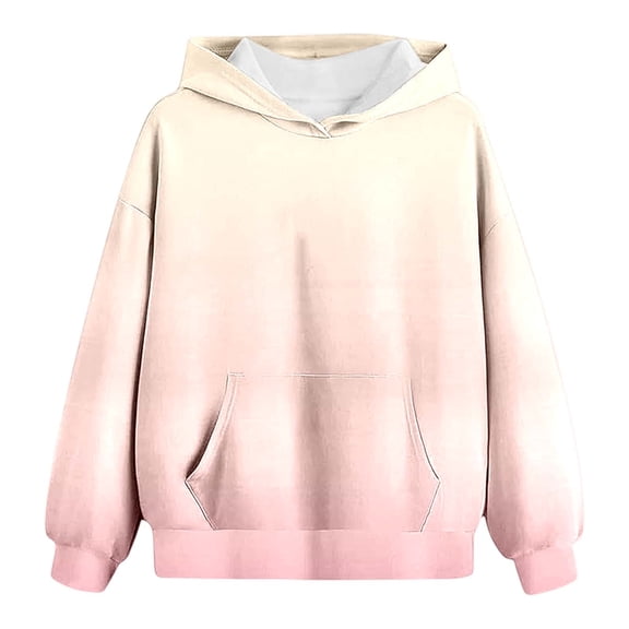IWRICH Cute Hoodies for Teen Girls Trendy Preppy Hooded Sweatshirts Oversized Long Sleeve Shirts Gradient Clothes for Girls I 110