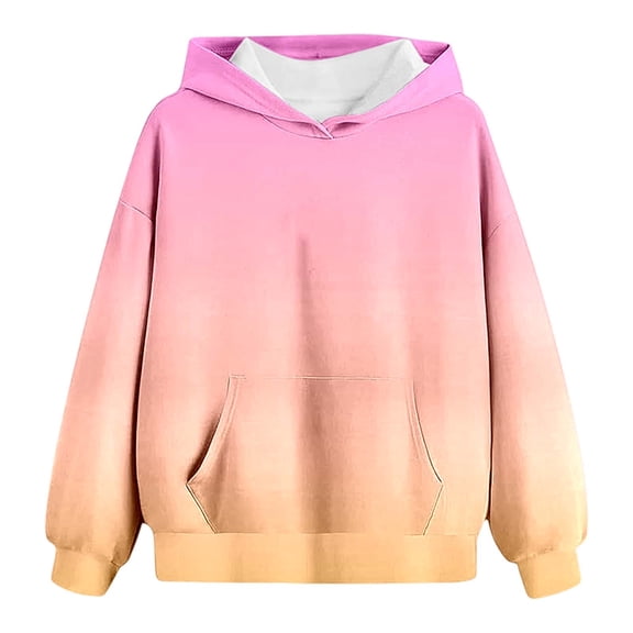 IWRICH Cute Hoodies for Teen Girls Trendy Preppy Hooded Sweatshirts Oversized Long Sleeve Shirts Gradient Clothes for Girls N 110