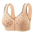 thumbnail image 1 of IWRICH Daisy Wireless Bras for the Old Women Floral Printed Push up Bra Full Coverage Lifting Soft Comfortable Bralettes Beige 40, 1 of 3