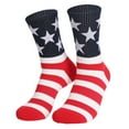 thumbnail image 1 of IWRICH Flag Socks for Men or Women Middle Socks Star Printed Soft Comfy Socks Red, 1 of 2