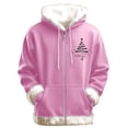 thumbnail image 1 of IWRICH Jackets Zip up Christmas Hoodies for Men and Women Graphic Long Sleeve Xmas Fuzzy Trim Sweatshirts Pink 2XL, 1 of 3