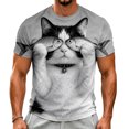 thumbnail image 1 of IWRICH Funny Animal Graphic T-Shirt for Men Novelty Short Sleeve Crewneck Tee Light Gray XL, 1 of 4