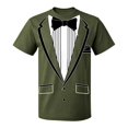 thumbnail image 1 of IWRICH Funny Tuxedo Graphic T-Shirt for Men Novelty Short Sleeve Crewneck Tops Summer Classic Tees Army Green S, 1 of 2
